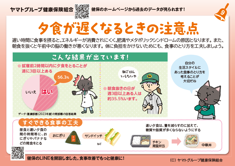 夕食が遅くなるときの注意点