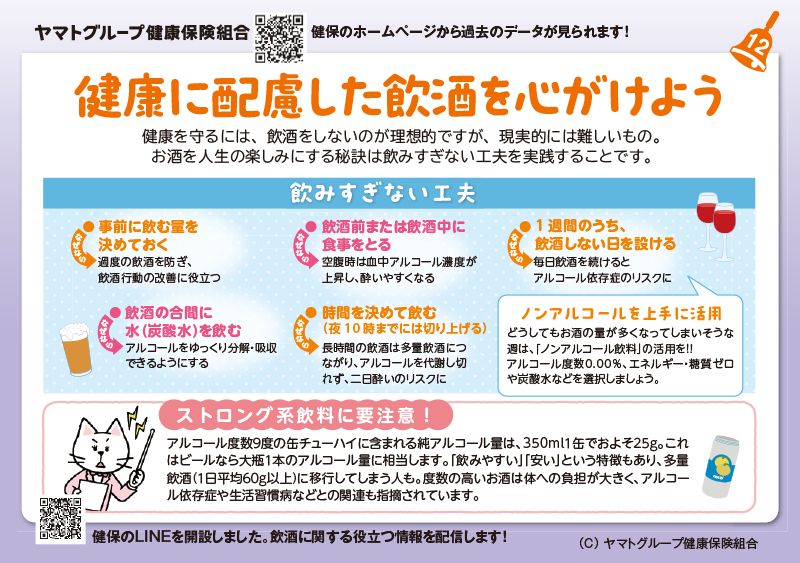 健康に配慮した飲酒を心がけよう
